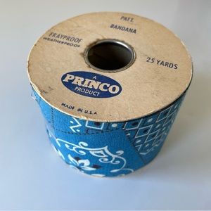Vintage Princo Blue Bandana Pattern Ribbon